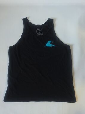 Washed Once is a L Black Tank Top, "Vicious Fishes" By Navy SEAL Vet Owned Co.